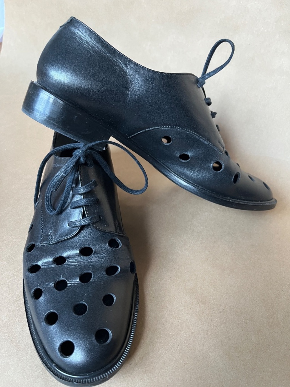 Robert Clergerie Paris JASPER black leather oxford perforated upper EU38 - Picture 3 of 10
